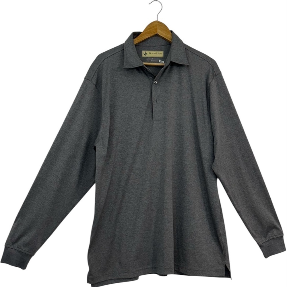 Donald Ross Sportwear Gray Polo Shirt Relaxed Fit Heathered Knit